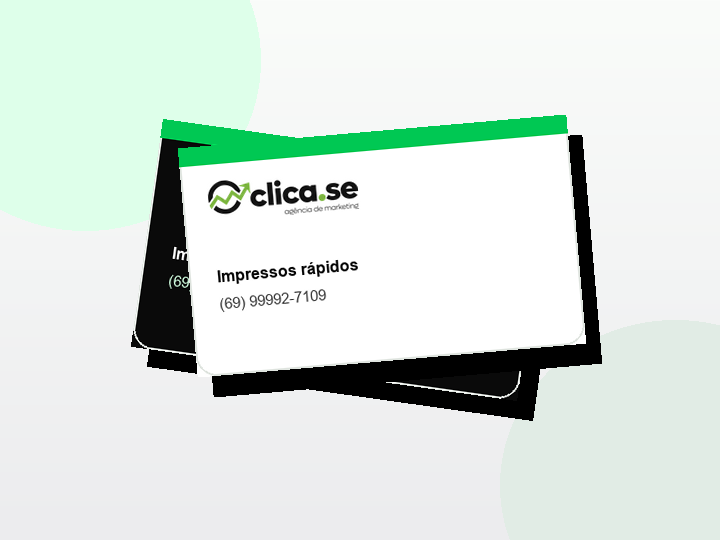 Mockup de cartão de visita personalizado da ClicaSe Gráfica